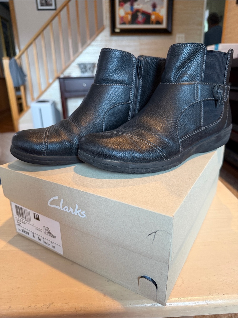 Clarks Black Leather Chukka Ankle Boots